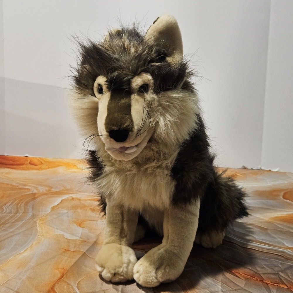 K&M International Realistic Wolf Hand Puppet 16" Plush K&M Toys